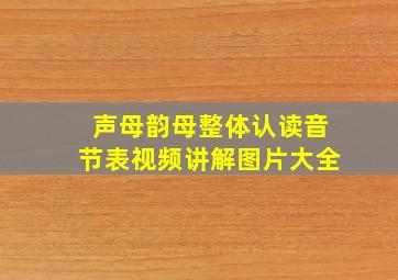 声母韵母整体认读音节表视频讲解图片大全