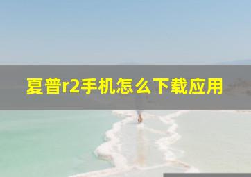 夏普r2手机怎么下载应用