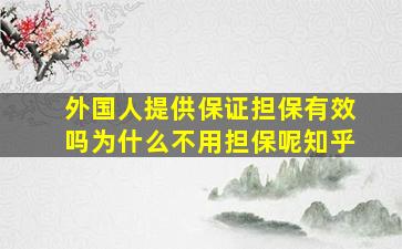 外国人提供保证担保有效吗为什么不用担保呢知乎