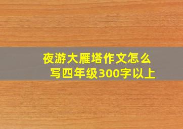 夜游大雁塔作文怎么写四年级300字以上