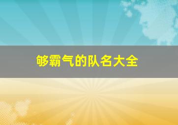 够霸气的队名大全