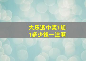 大乐透中奖1加1多少钱一注啊