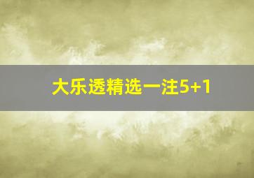 大乐透精选一注5+1