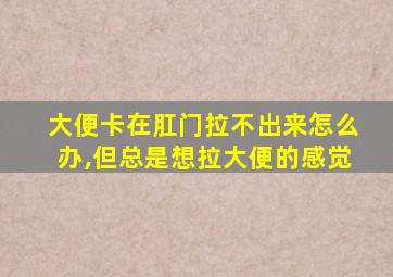 大便卡在肛门拉不出来怎么办,但总是想拉大便的感觉