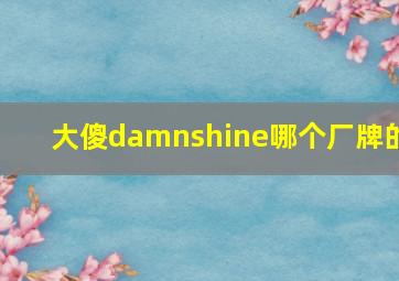 大傻damnshine哪个厂牌的