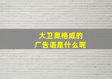 大卫奥格威的广告语是什么呢