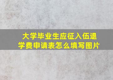 大学毕业生应征入伍退学费申请表怎么填写图片