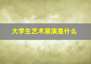 大学生艺术展演是什么