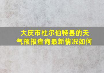 大庆市杜尔伯特县的天气预报查询最新情况如何