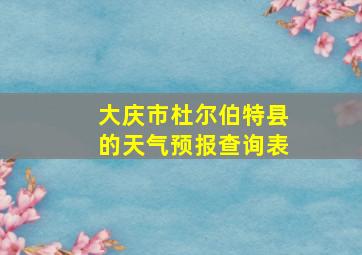 大庆市杜尔伯特县的天气预报查询表