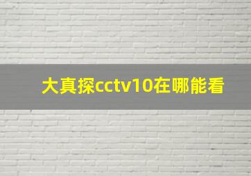 大真探cctv10在哪能看