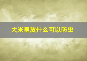 大米里放什么可以防虫