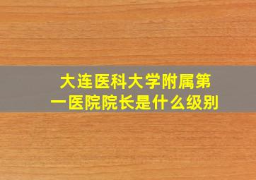 大连医科大学附属第一医院院长是什么级别