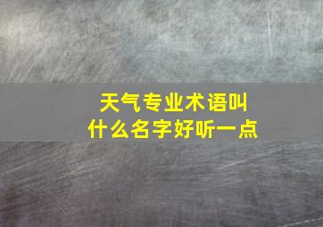 天气专业术语叫什么名字好听一点