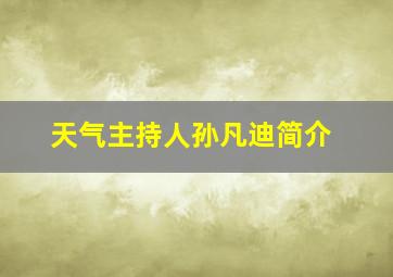 天气主持人孙凡迪简介