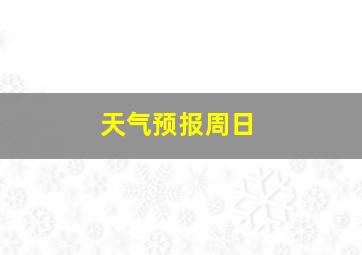 天气预报周日