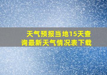 天气预报当地15天查询最新天气情况表下载