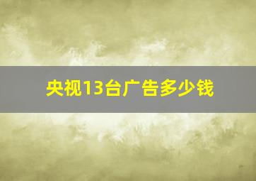 央视13台广告多少钱