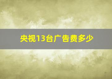 央视13台广告费多少