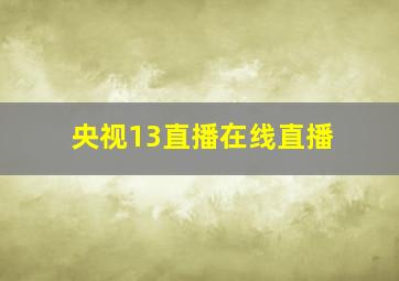 央视13直播在线直播