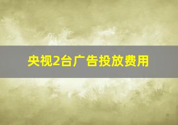 央视2台广告投放费用