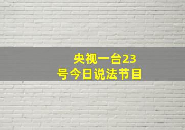 央视一台23号今日说法节目