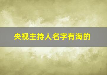 央视主持人名字有海的