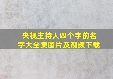 央视主持人四个字的名字大全集图片及视频下载