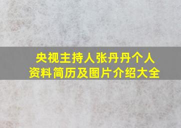 央视主持人张丹丹个人资料简历及图片介绍大全