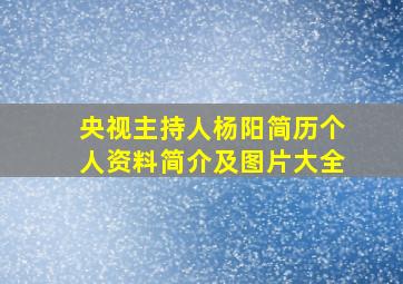 央视主持人杨阳简历个人资料简介及图片大全