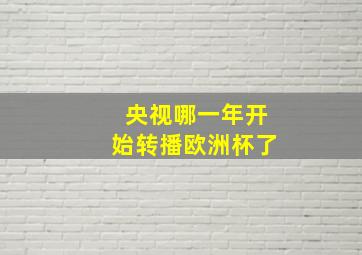 央视哪一年开始转播欧洲杯了