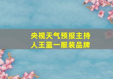 央视天气预报主持人王蓝一服装品牌