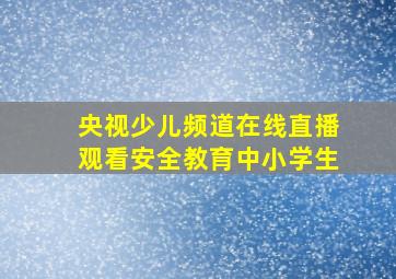 央视少儿频道在线直播观看安全教育中小学生