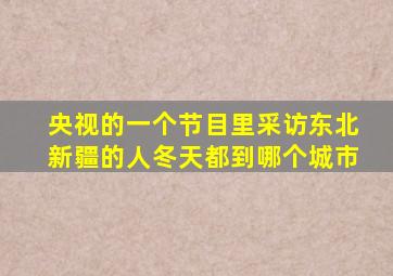 央视的一个节目里采访东北新疆的人冬天都到哪个城市