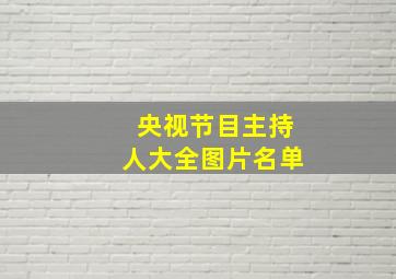 央视节目主持人大全图片名单