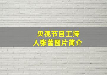 央视节目主持人张蕾图片简介