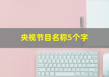 央视节目名称5个字