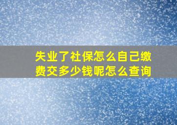 失业了社保怎么自己缴费交多少钱呢怎么查询