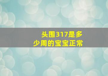 头围317是多少周的宝宝正常