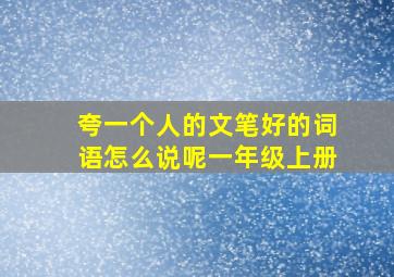 夸一个人的文笔好的词语怎么说呢一年级上册