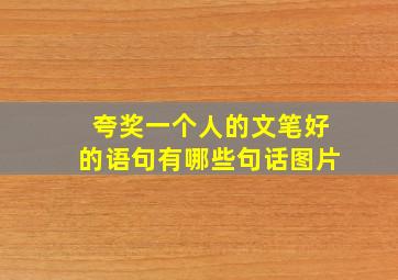 夸奖一个人的文笔好的语句有哪些句话图片