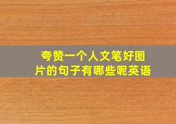 夸赞一个人文笔好图片的句子有哪些呢英语