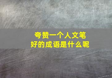 夸赞一个人文笔好的成语是什么呢