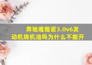 奔驰唯雅诺3.0v6发动机烧机油吗为什么不能开