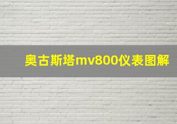 奥古斯塔mv800仪表图解