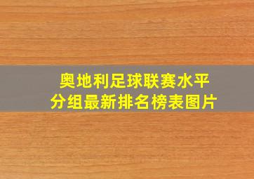 奥地利足球联赛水平分组最新排名榜表图片