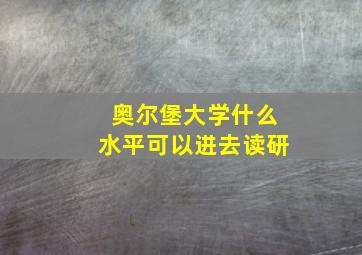 奥尔堡大学什么水平可以进去读研