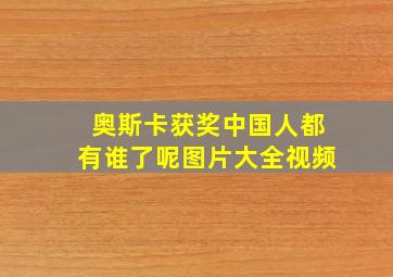 奥斯卡获奖中国人都有谁了呢图片大全视频