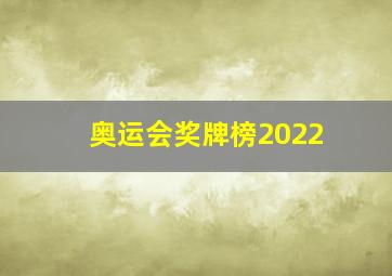 奥运会奖牌榜2022