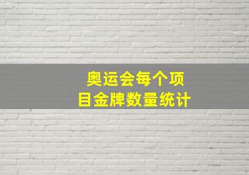 奥运会每个项目金牌数量统计